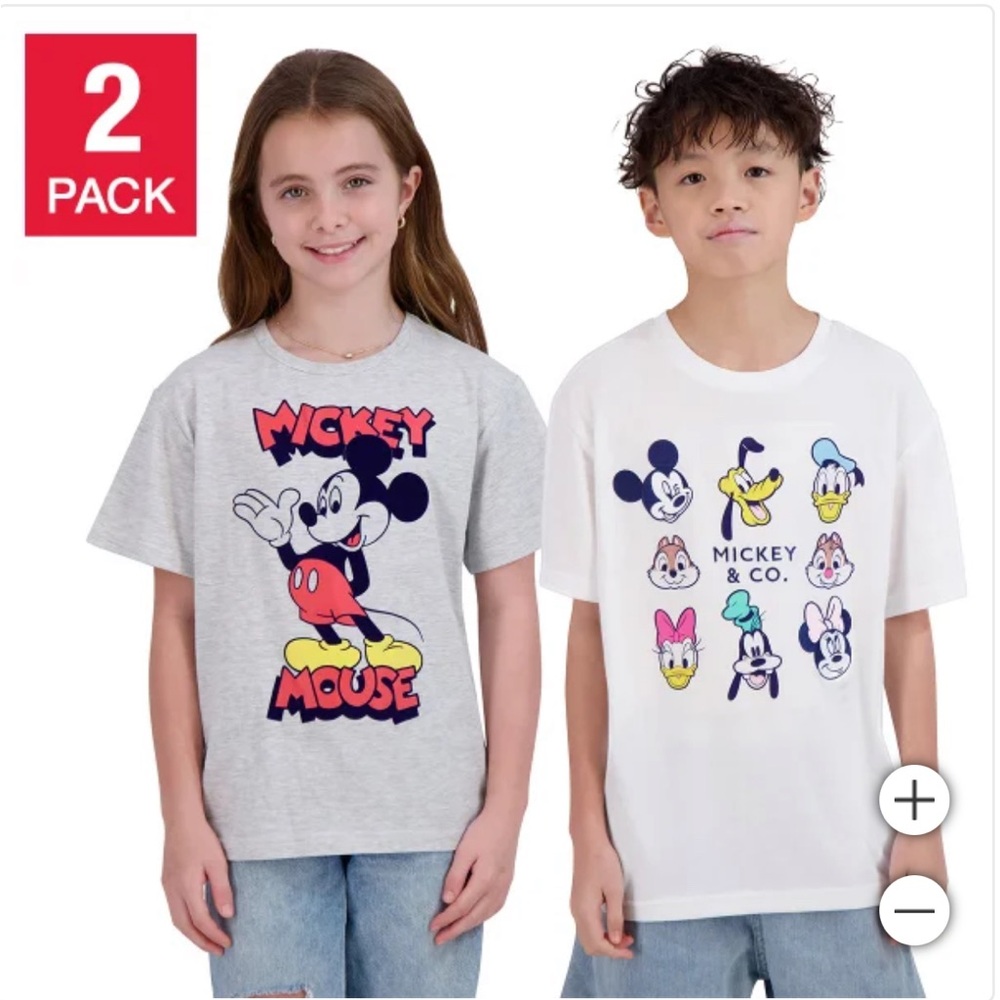 Disney Youth 2 pack Mickey Mouse T-shirt (Size: L)